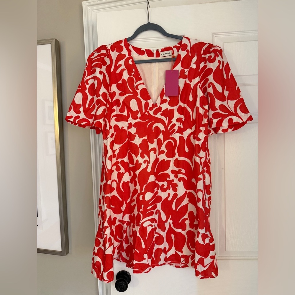 RHODE Red and White Patterned Garment